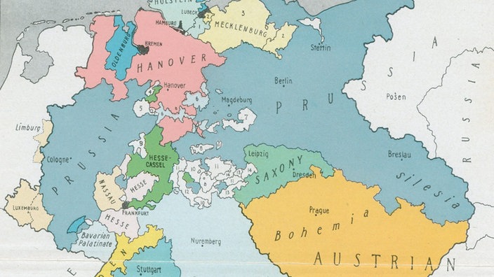 Karte des Deutschen Bundes 1815-1866 (Ausschnitt)