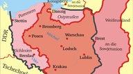 Karte der Polnischen Westverschiebung