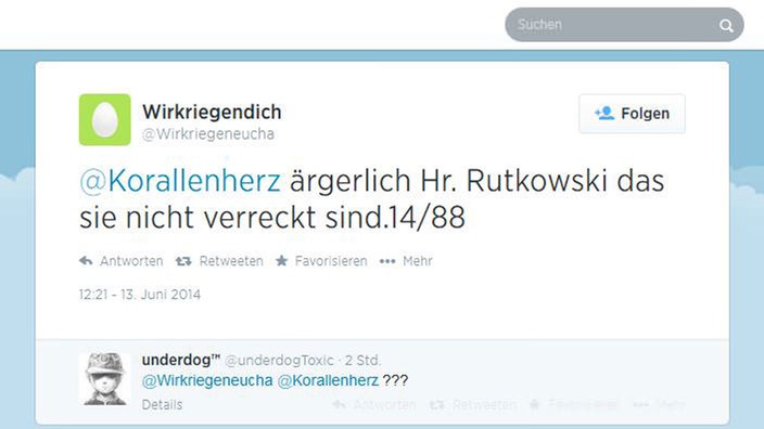 Screenshot einer Twitter-Nachricht.