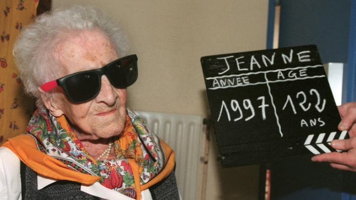 Die Französin Jeanne Calment im Alter von 122 Jahren.