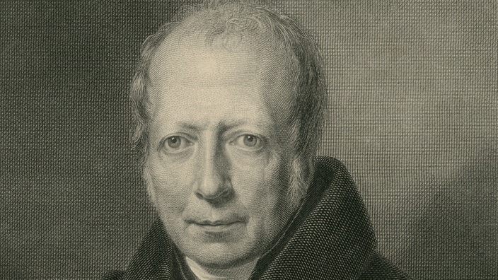 Schwarz-weißer Stich von Wilhelm von Humboldt.