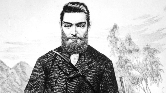 Zeichnung: "Ned Kelly the bushranger" ("Ned Kelly der Verbrecher")