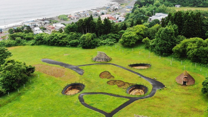 Luftbild: Archäologische Ausgrabungsstätte in Nordjapan