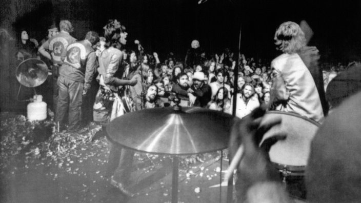 Rolling Stones beim Konzert in Altamont 1969.