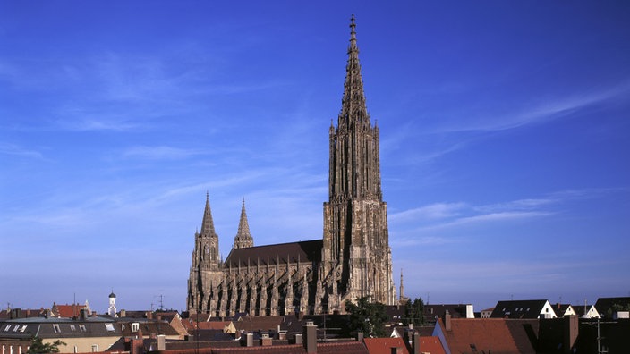 Blick über die Dächer von Ulm auf das Ulmer Münster