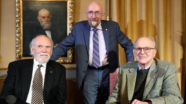 Barry Barish, Kip Thorne und Rainer Weiss